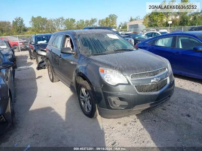 2014 Chevrolet Equinox Ls VIN: 2GNALAEK6E6365252 Lot: 40373281