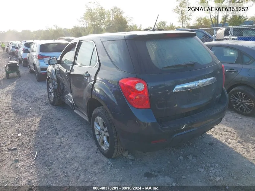 2014 Chevrolet Equinox Ls VIN: 2GNALAEK6E6365252 Lot: 40373281