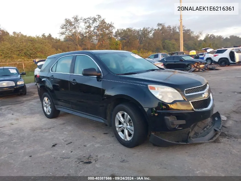 2014 Chevrolet Equinox Ls VIN: 2GNALAEK1E6216361 Lot: 40387566