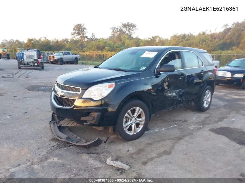 2014 Chevrolet Equinox Ls VIN: 2GNALAEK1E6216361 Lot: 40387566