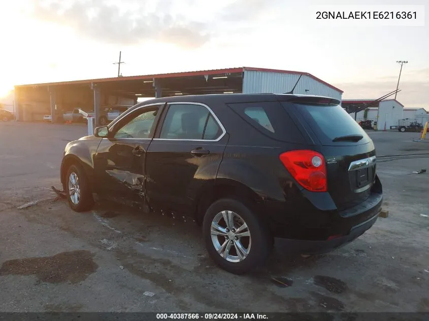 2014 Chevrolet Equinox Ls VIN: 2GNALAEK1E6216361 Lot: 40387566