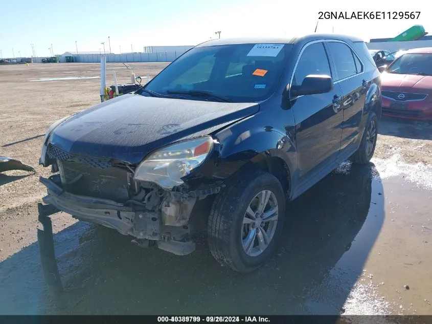 2014 Chevrolet Equinox Ls VIN: 2GNALAEK6E1129567 Lot: 40389799