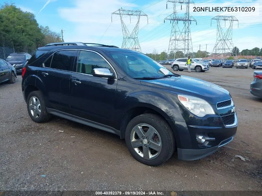 2014 Chevrolet Equinox Ltz VIN: 2GNFLHEK7E6310209 Lot: 40392379