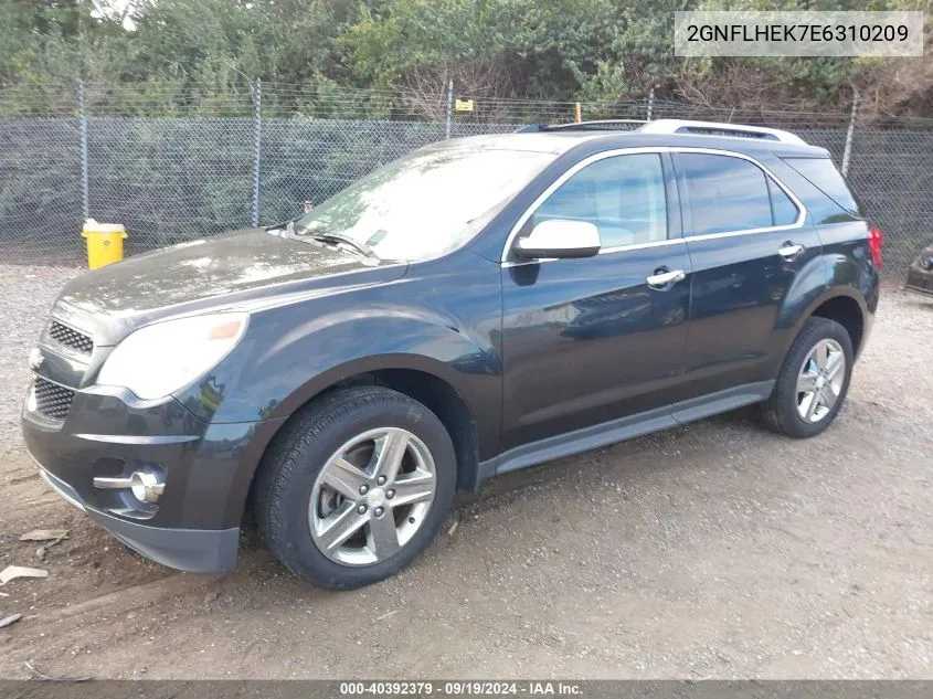 2014 Chevrolet Equinox Ltz VIN: 2GNFLHEK7E6310209 Lot: 40392379