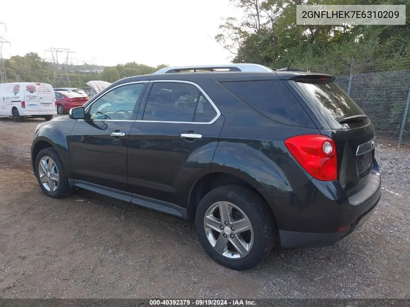 2014 Chevrolet Equinox Ltz VIN: 2GNFLHEK7E6310209 Lot: 40392379