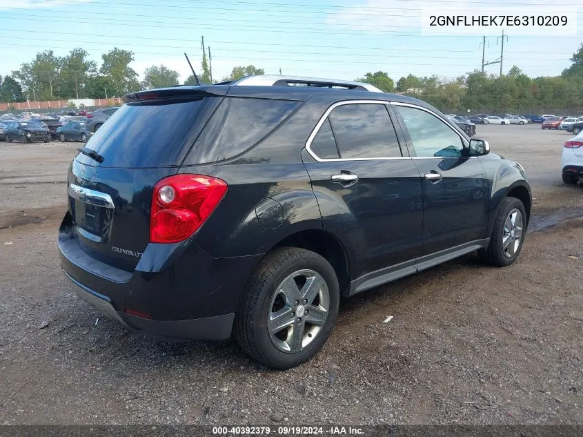 2014 Chevrolet Equinox Ltz VIN: 2GNFLHEK7E6310209 Lot: 40392379