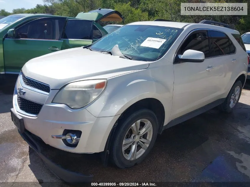 2014 Chevrolet Equinox 2Lt VIN: 1GNALCEK5EZ138604 Lot: 40399905