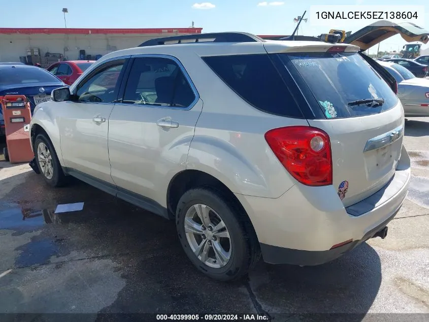 2014 Chevrolet Equinox 2Lt VIN: 1GNALCEK5EZ138604 Lot: 40399905