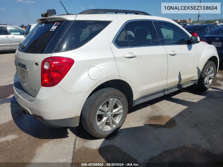 2014 Chevrolet Equinox 2Lt VIN: 1GNALCEK5EZ138604 Lot: 40399905