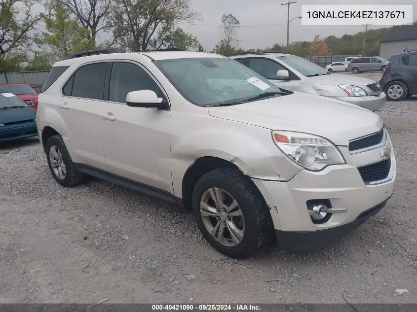 2014 Chevrolet Equinox 2Lt VIN: 1GNALCEK4EZ137671 Lot: 40421090