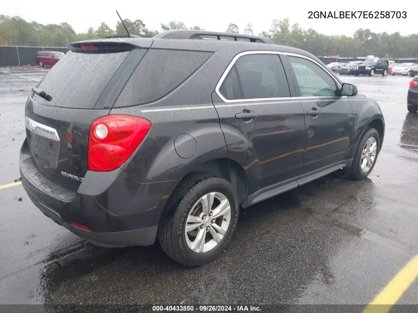 2014 Chevrolet Equinox Lt VIN: 2GNALBEK7E6258703 Lot: 40433850