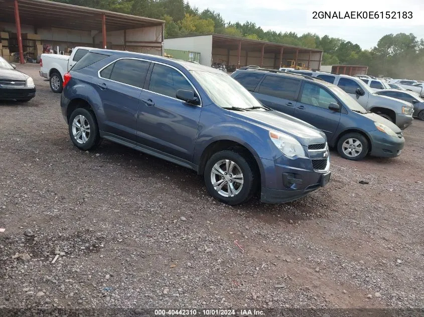 2014 Chevrolet Equinox Ls VIN: 2GNALAEK0E6152183 Lot: 40442310