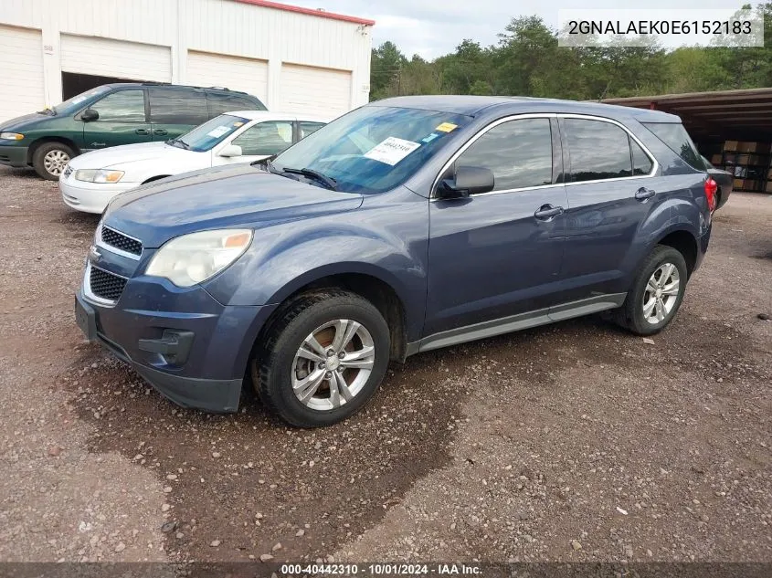 2014 Chevrolet Equinox Ls VIN: 2GNALAEK0E6152183 Lot: 40442310