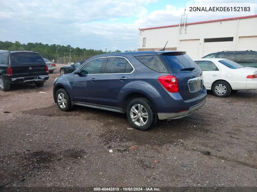 2014 Chevrolet Equinox Ls VIN: 2GNALAEK0E6152183 Lot: 40442310