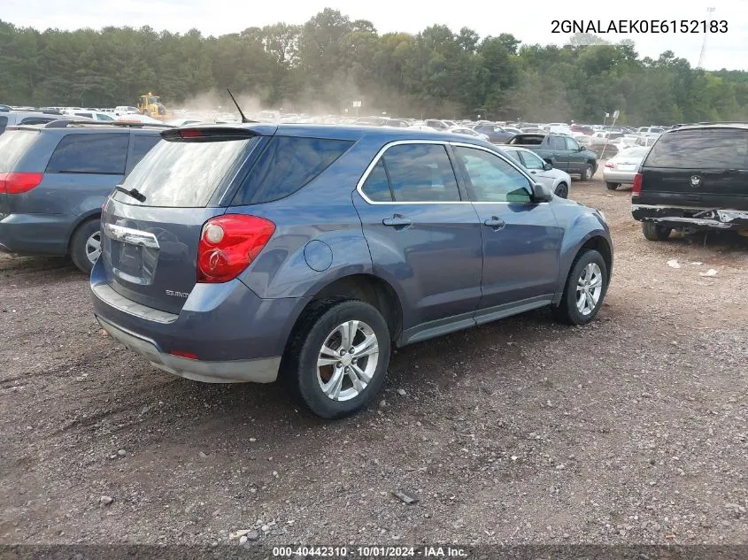 2014 Chevrolet Equinox Ls VIN: 2GNALAEK0E6152183 Lot: 40442310