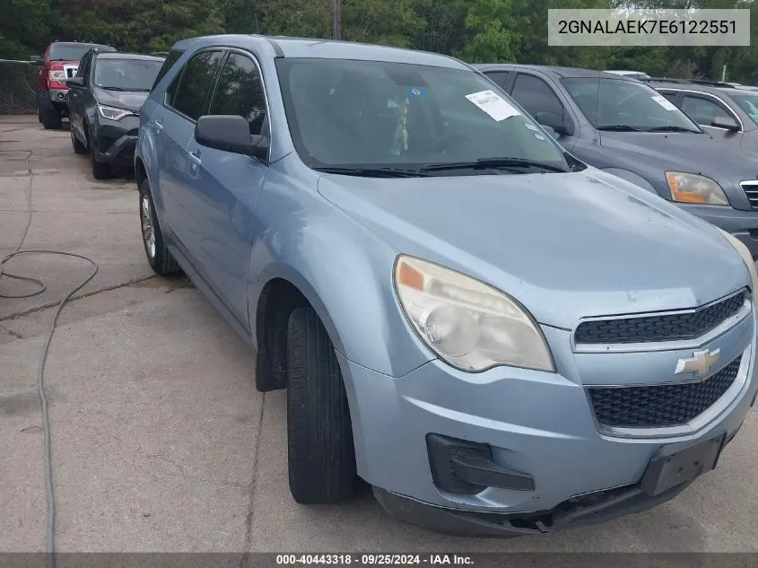 2014 Chevrolet Equinox Ls VIN: 2GNALAEK7E6122551 Lot: 40443318