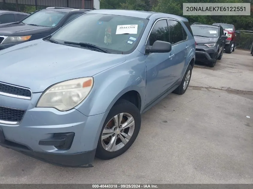 2014 Chevrolet Equinox Ls VIN: 2GNALAEK7E6122551 Lot: 40443318