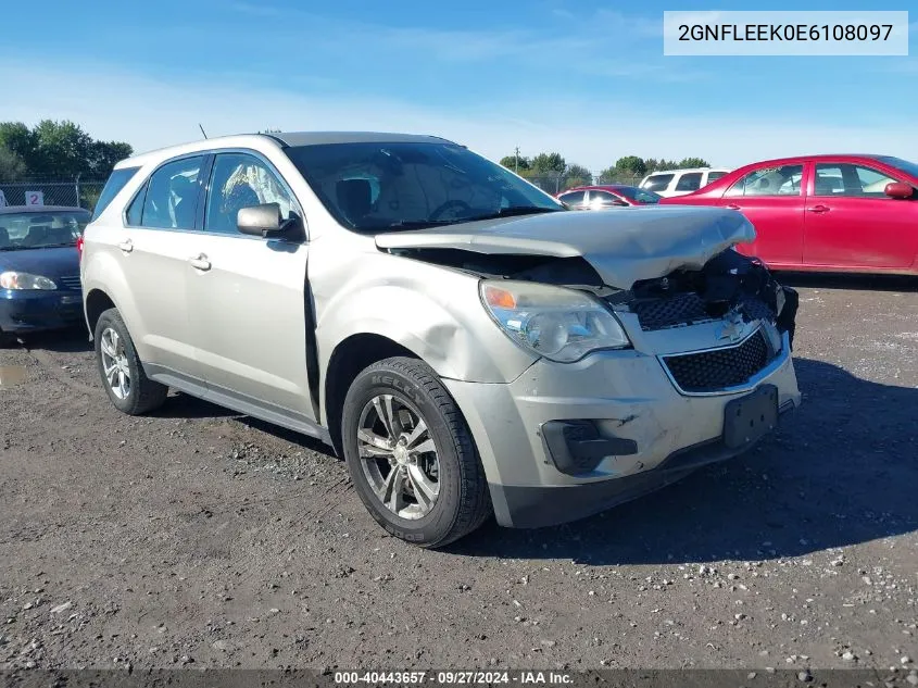 2014 Chevrolet Equinox Ls VIN: 2GNFLEEK0E6108097 Lot: 40443657