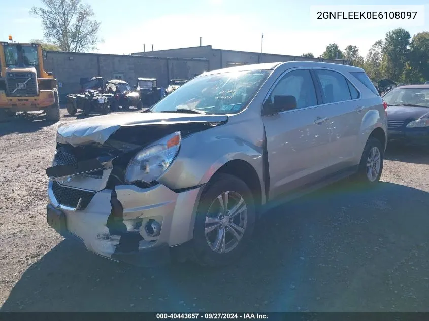 2014 Chevrolet Equinox Ls VIN: 2GNFLEEK0E6108097 Lot: 40443657