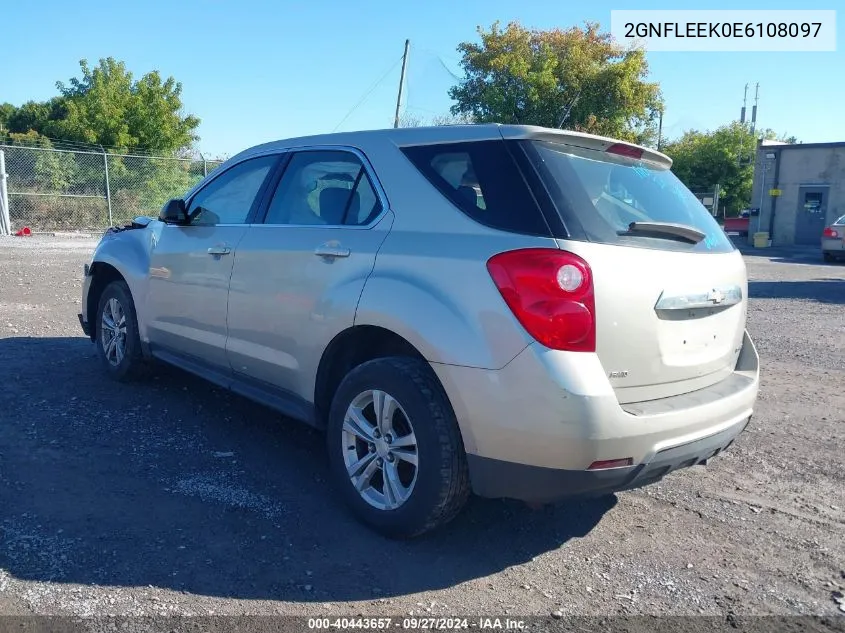 2014 Chevrolet Equinox Ls VIN: 2GNFLEEK0E6108097 Lot: 40443657