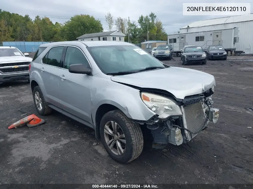 2014 Chevrolet Equinox Ls VIN: 2GNFLEEK4E6120110 Lot: 40444140