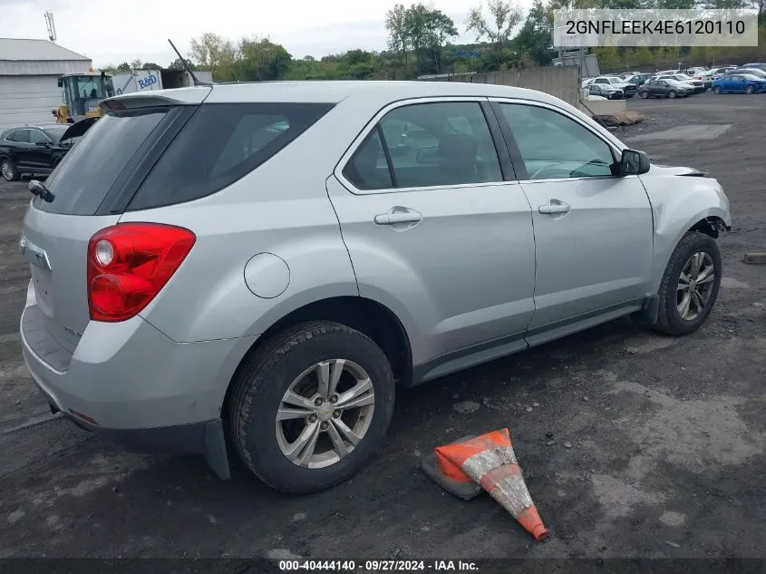 2014 Chevrolet Equinox Ls VIN: 2GNFLEEK4E6120110 Lot: 40444140