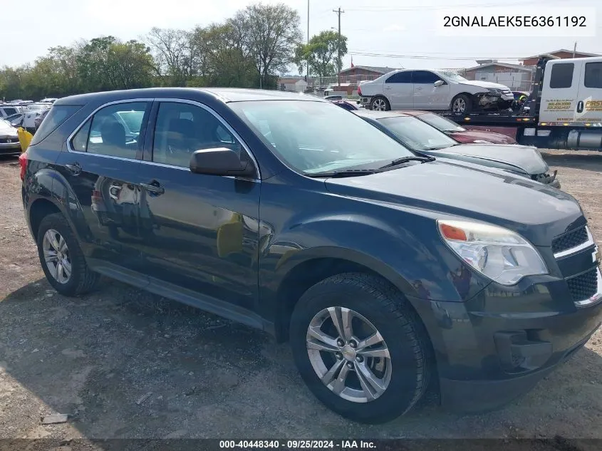 2014 Chevrolet Equinox Ls VIN: 2GNALAEK5E6361192 Lot: 40448340