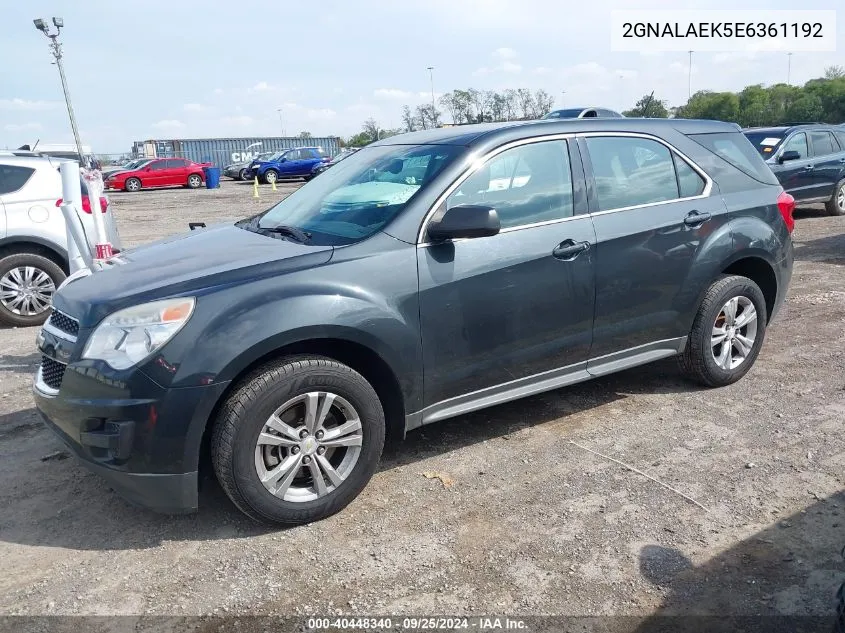 2014 Chevrolet Equinox Ls VIN: 2GNALAEK5E6361192 Lot: 40448340