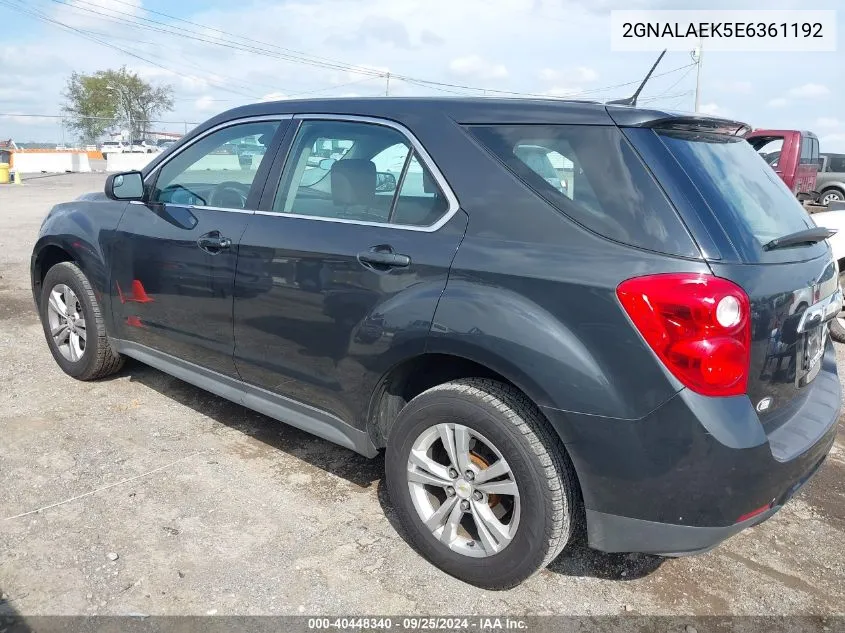 2014 Chevrolet Equinox Ls VIN: 2GNALAEK5E6361192 Lot: 40448340