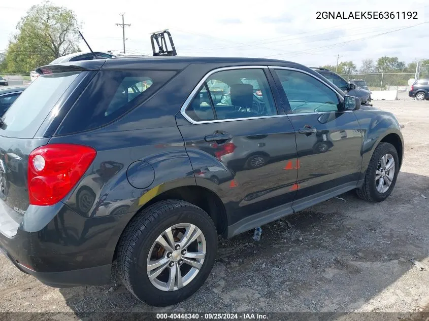 2014 Chevrolet Equinox Ls VIN: 2GNALAEK5E6361192 Lot: 40448340