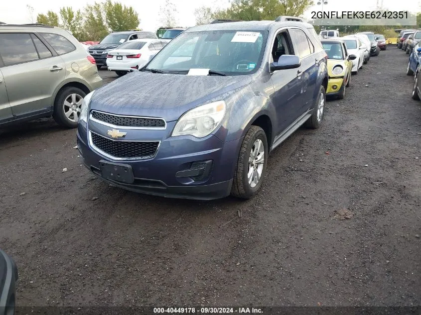 2014 Chevrolet Equinox Lt VIN: 2GNFLFEK3E6242351 Lot: 40449178