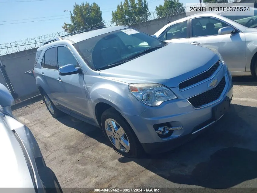 2014 Chevrolet Equinox Ltz VIN: 2GNFLDE38E6375524 Lot: 40452462