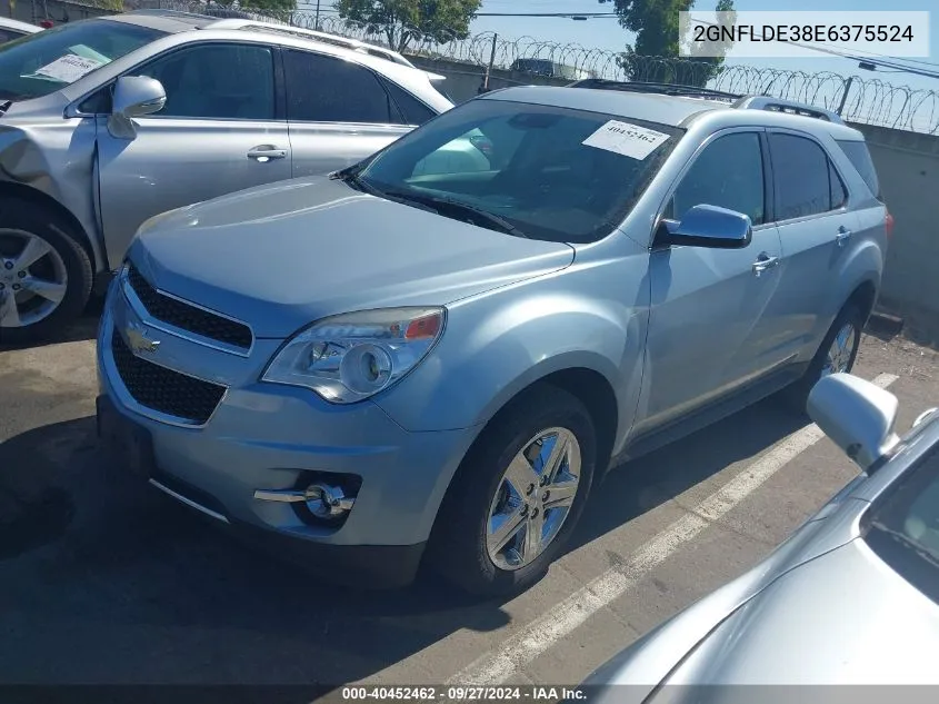 2014 Chevrolet Equinox Ltz VIN: 2GNFLDE38E6375524 Lot: 40452462