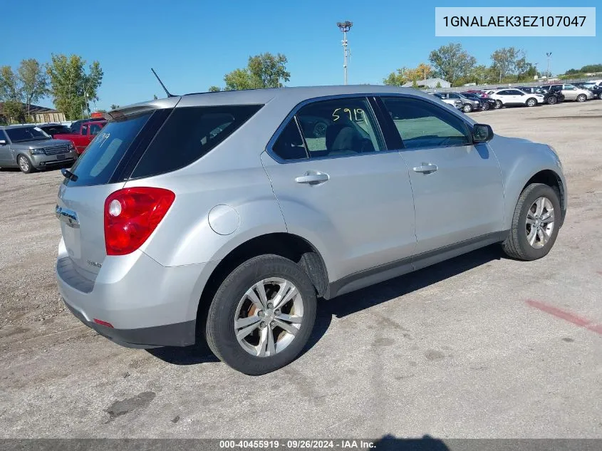 2014 Chevrolet Equinox Ls VIN: 1GNALAEK3EZ107047 Lot: 40455919