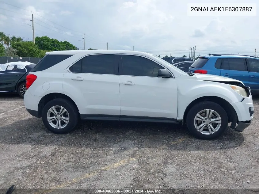 2014 Chevrolet Equinox Ls VIN: 2GNALAEK1E6307887 Lot: 40462836