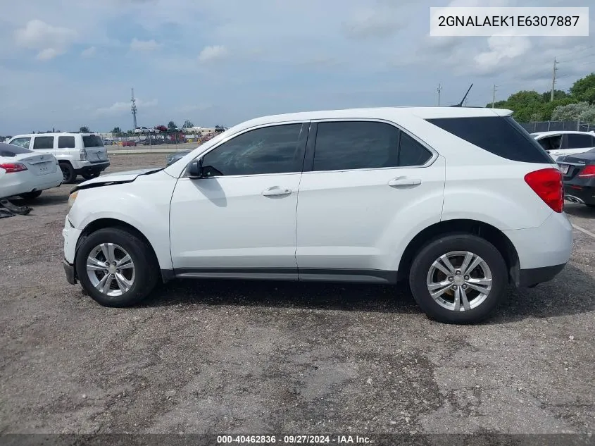 2014 Chevrolet Equinox Ls VIN: 2GNALAEK1E6307887 Lot: 40462836