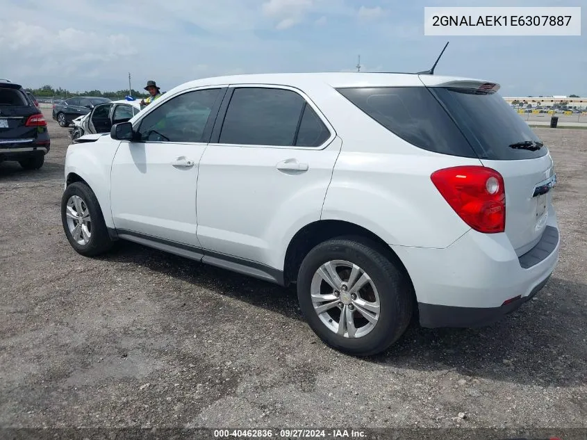 2014 Chevrolet Equinox Ls VIN: 2GNALAEK1E6307887 Lot: 40462836