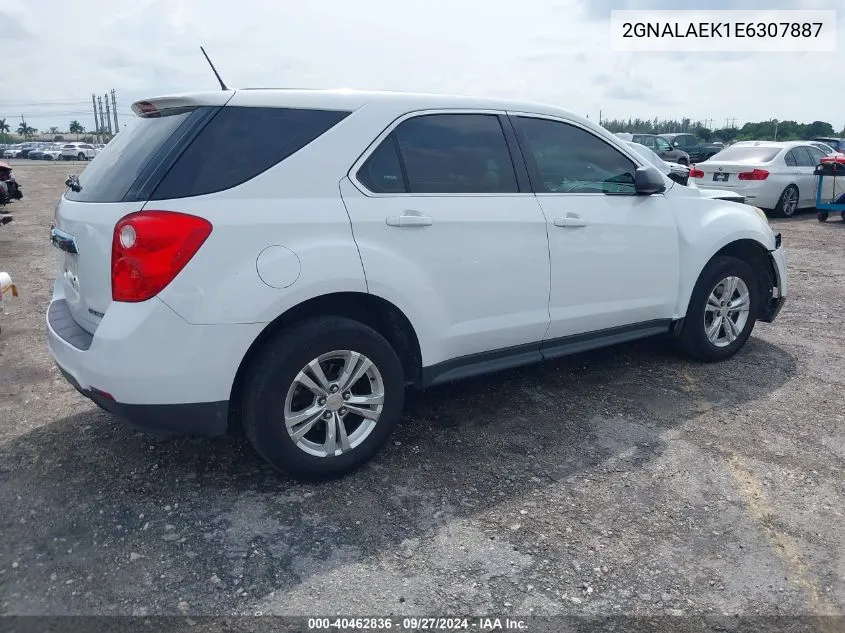 2014 Chevrolet Equinox Ls VIN: 2GNALAEK1E6307887 Lot: 40462836