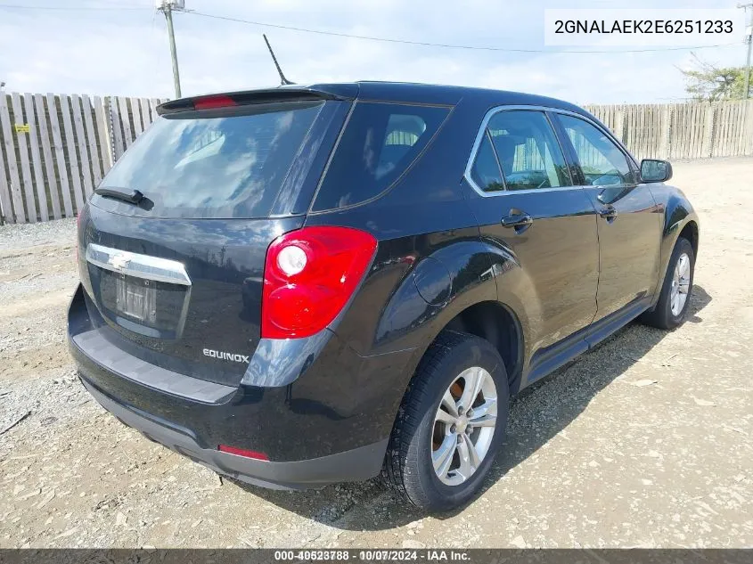 2014 Chevrolet Equinox Ls VIN: 2GNALAEK2E6251233 Lot: 40523788