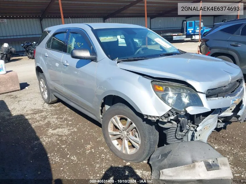 2014 Chevrolet Equinox Ls VIN: 2GNALAEK4E6374693 Lot: 40531408