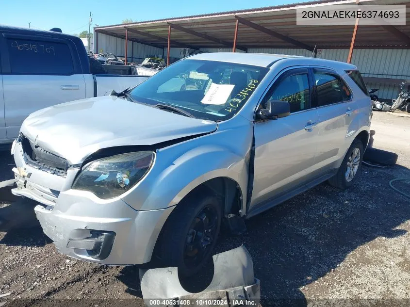 2014 Chevrolet Equinox Ls VIN: 2GNALAEK4E6374693 Lot: 40531408