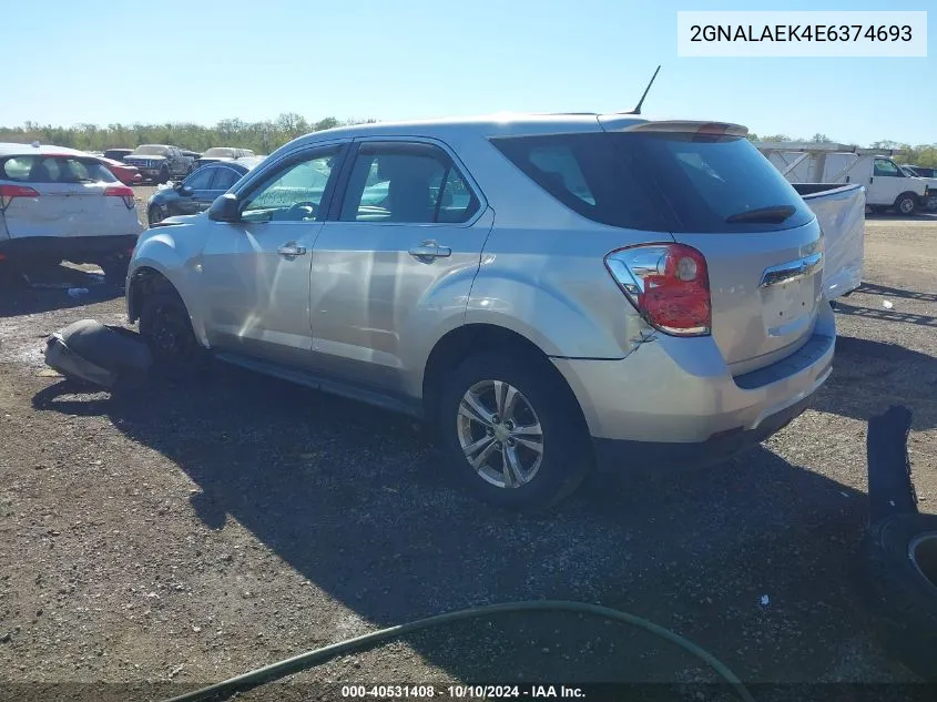 2014 Chevrolet Equinox Ls VIN: 2GNALAEK4E6374693 Lot: 40531408