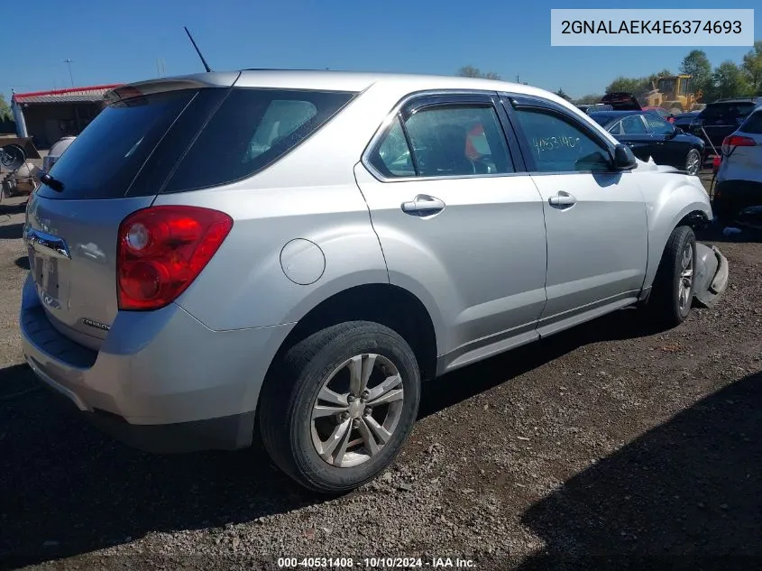 2014 Chevrolet Equinox Ls VIN: 2GNALAEK4E6374693 Lot: 40531408