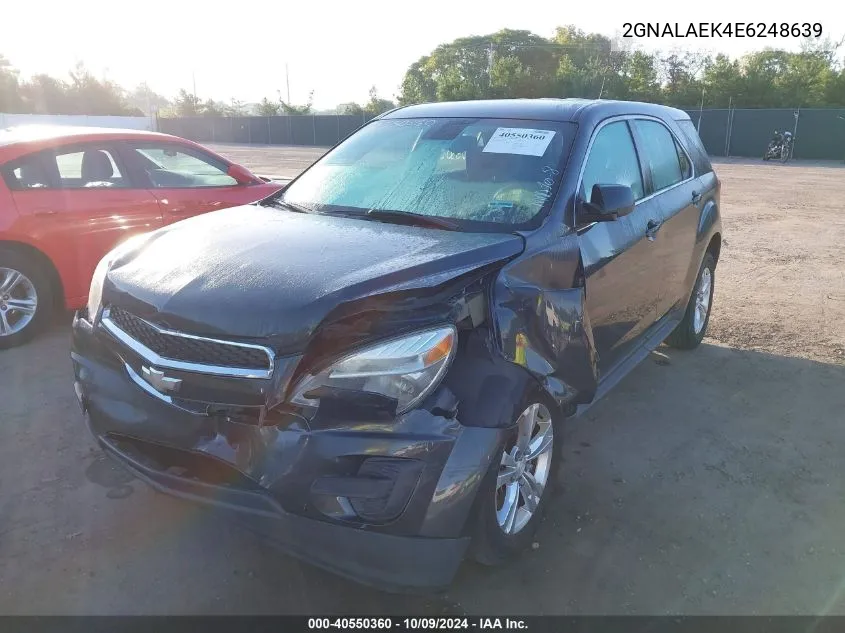 2014 Chevrolet Equinox Ls VIN: 2GNALAEK4E6248639 Lot: 40550360