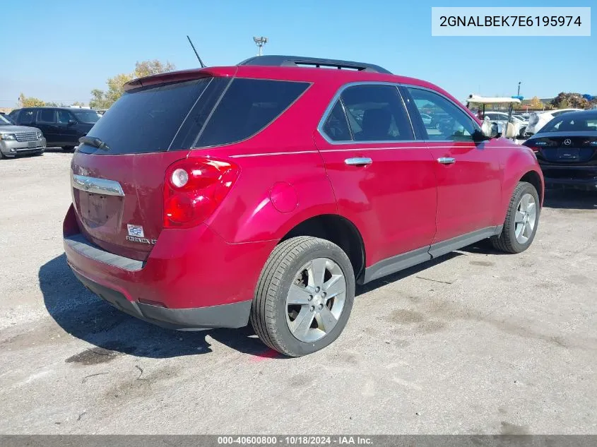 2014 Chevrolet Equinox 1Lt VIN: 2GNALBEK7E6195974 Lot: 40600800