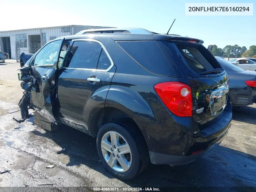 2014 Chevrolet Equinox Ltz VIN: 2GNFLHEK7E6160294 Lot: 40663571