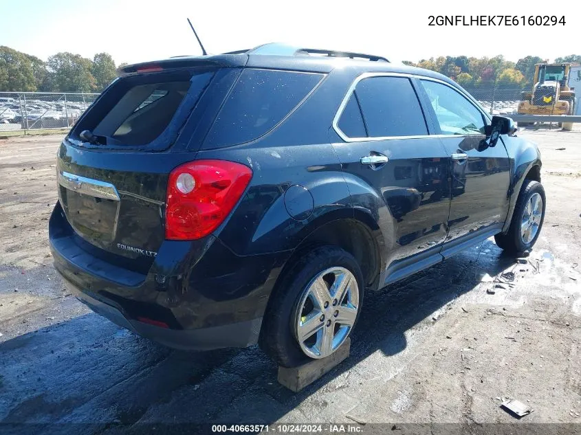 2014 Chevrolet Equinox Ltz VIN: 2GNFLHEK7E6160294 Lot: 40663571