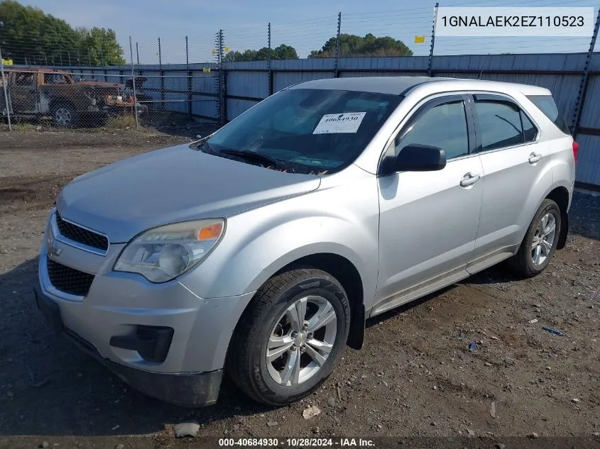 2014 Chevrolet Equinox Ls VIN: 1GNALAEK2EZ110523 Lot: 40684930