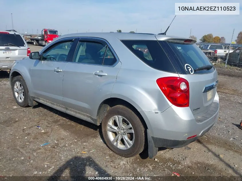 2014 Chevrolet Equinox Ls VIN: 1GNALAEK2EZ110523 Lot: 40684930