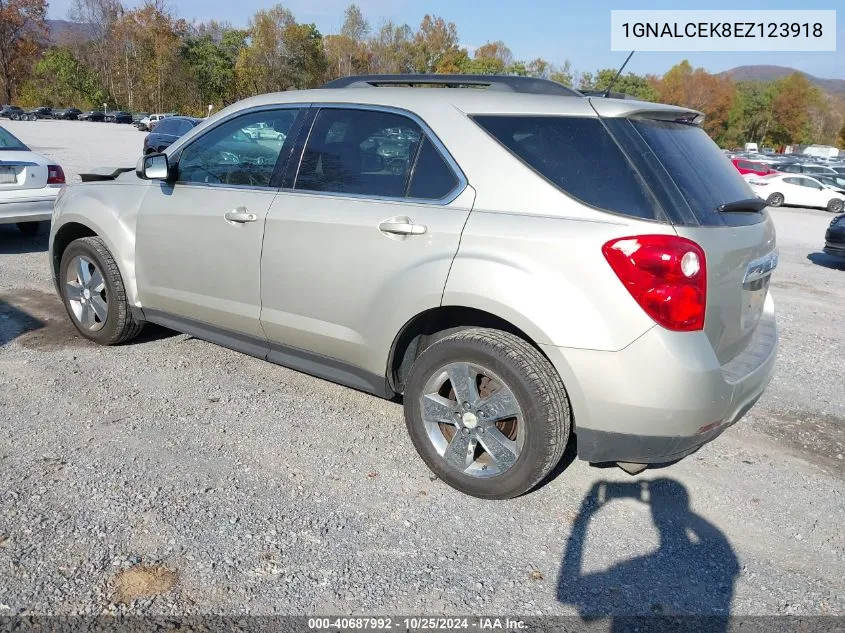 2014 Chevrolet Equinox 2Lt VIN: 1GNALCEK8EZ123918 Lot: 40687992